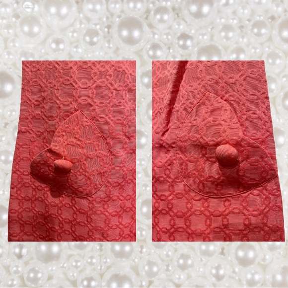 Liz Claiborne Dress 6 Coral Geo Tunic Scoop Neck Cap Sleeve w/ Pockets - Picture 5 of 5